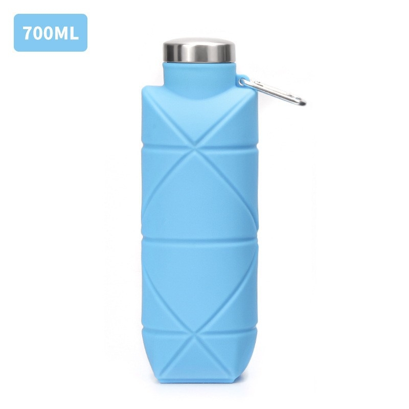 Recipient de apă pliabil din silicon, portabil pentru camping în aer liber, silicon de calitate alimentară, rezistent la temperaturi ridicate