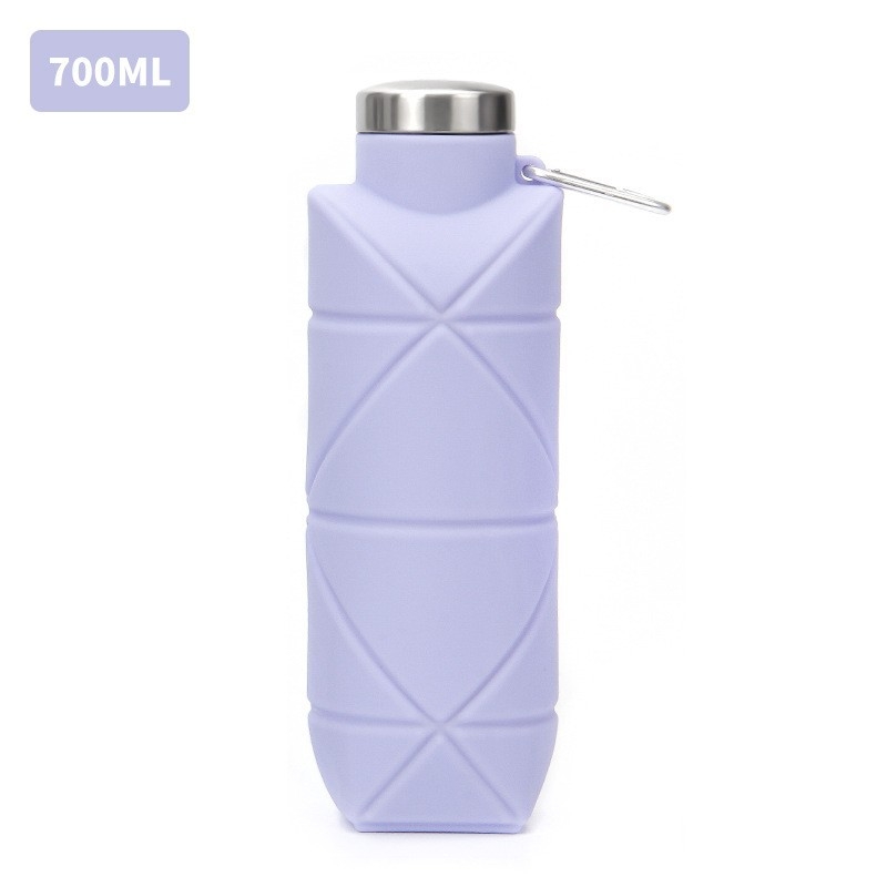Recipient de apă pliabil din silicon, portabil pentru camping în aer liber, silicon de calitate alimentară, rezistent la temperaturi ridicate