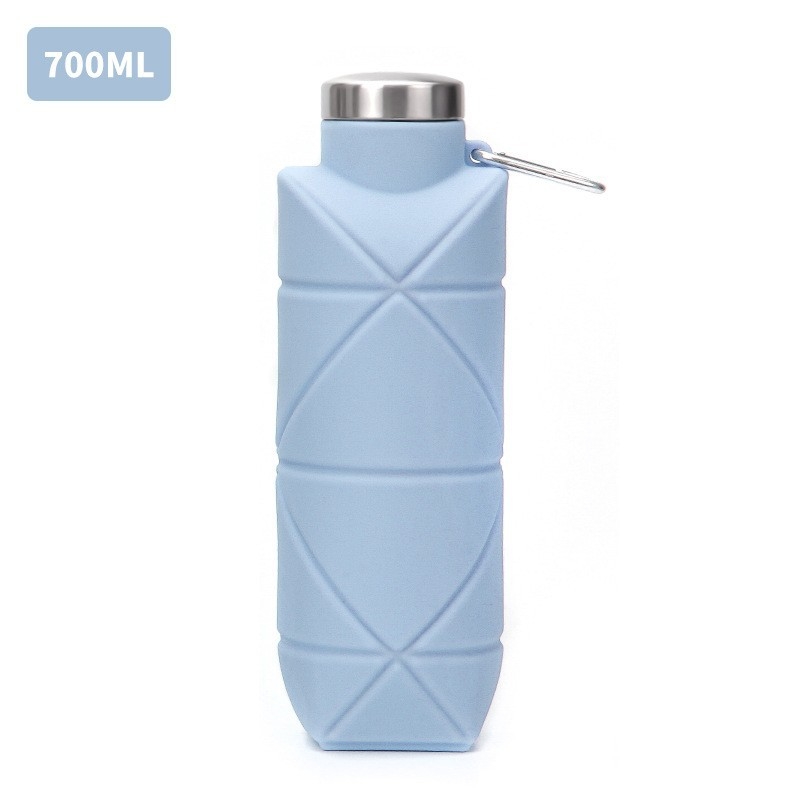 Recipient de apă pliabil din silicon, portabil pentru camping în aer liber, silicon de calitate alimentară, rezistent la temperaturi ridicate
