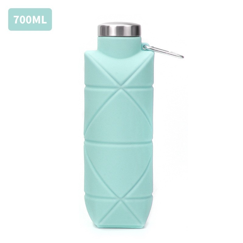 Recipient de apă pliabil din silicon, portabil pentru camping în aer liber, silicon de calitate alimentară, rezistent la temperaturi ridicate