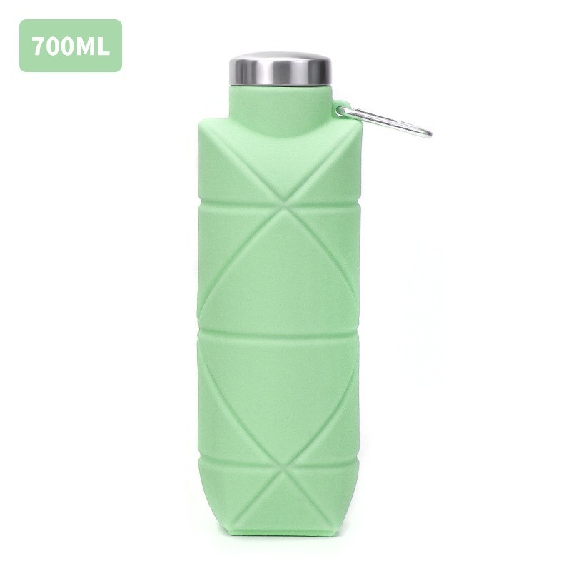 Recipient de apă pliabil din silicon, portabil pentru camping în aer liber, silicon de calitate alimentară, rezistent la temperaturi ridicate