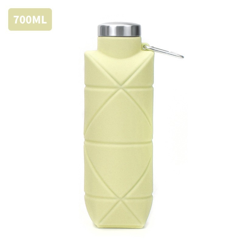 Recipient de apă pliabil din silicon, portabil pentru camping în aer liber, silicon de calitate alimentară, rezistent la temperaturi ridicate