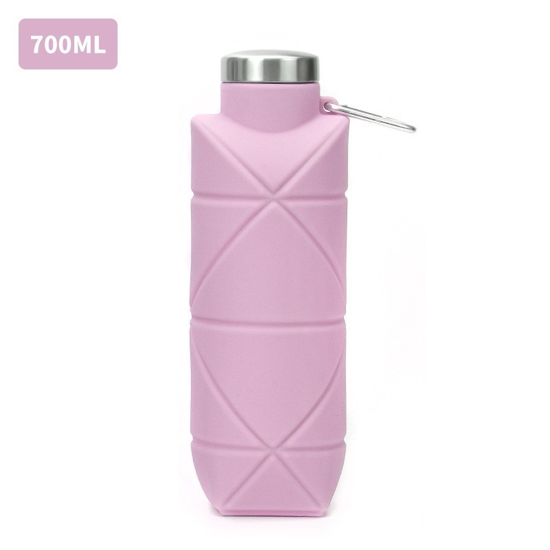 Recipient de apă pliabil din silicon, portabil pentru camping în aer liber, silicon de calitate alimentară, rezistent la temperaturi ridicate