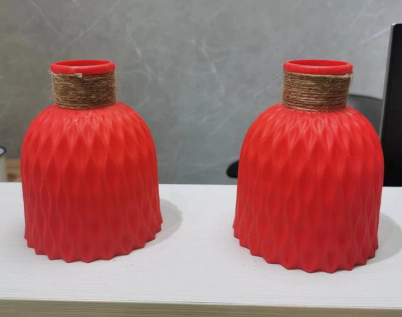 Vază creativă în formă de ananas cu efect de valuri ale apei, flori artificiale, vază ceramică imitatie pentru birou, vază din plastic