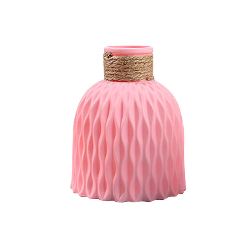 Vază creativă în formă de ananas cu efect de valuri ale apei, flori artificiale, vază ceramică imitatie pentru birou, vază din plastic