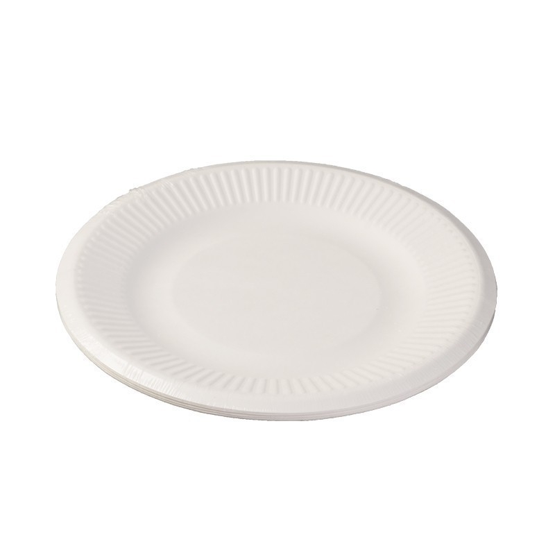 Farfurii rotunde din hârtie, de unică folosință, ambalate individual, ecologice și biodegradabile, pentru picnicuri și fructe