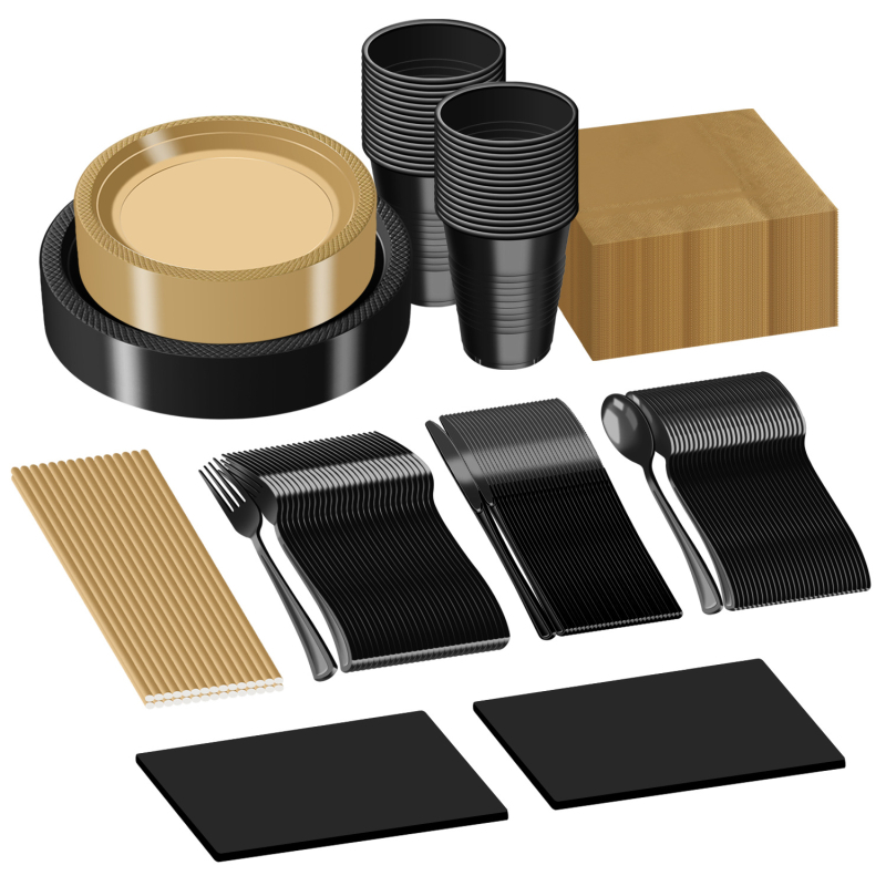 Set de farfurii și pahare din plastic, de unică folosință, culoare solidă, pentru petrecere de ziua de naștere, 30 de invitați