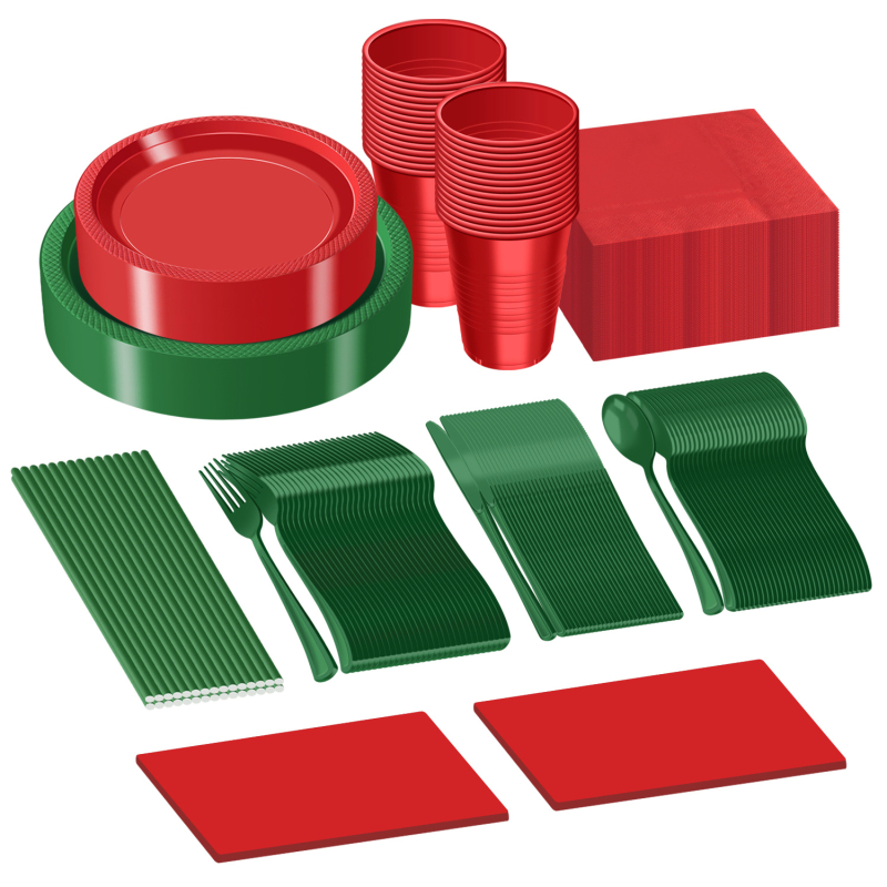 Set de farfurii și pahare din plastic, de unică folosință, culoare solidă, pentru petrecere de ziua de naștere, 30 de invitați