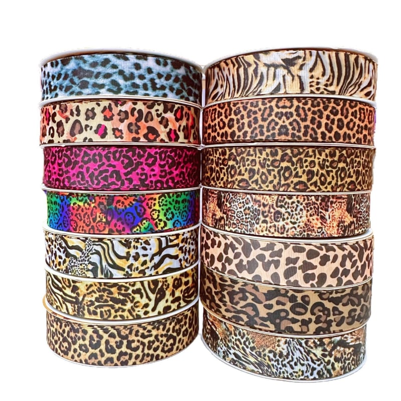 Mašna s leopard uzorkom za DIY dodatke za kosu, odjeću, obuću i šešire