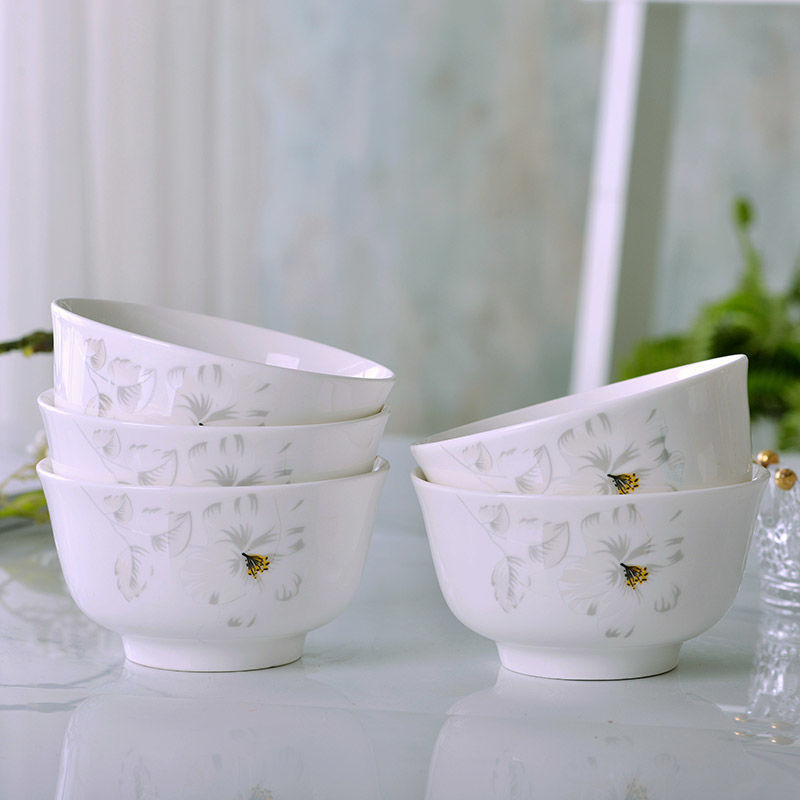 Bol din porțelan cu os pentru uz casnic — set de vase cu bol și farfurie, design creativ