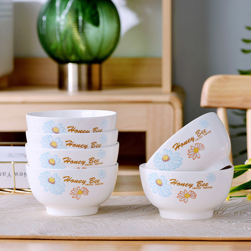 Bol din porțelan cu os pentru uz casnic — set de vase cu bol și farfurie, design creativ