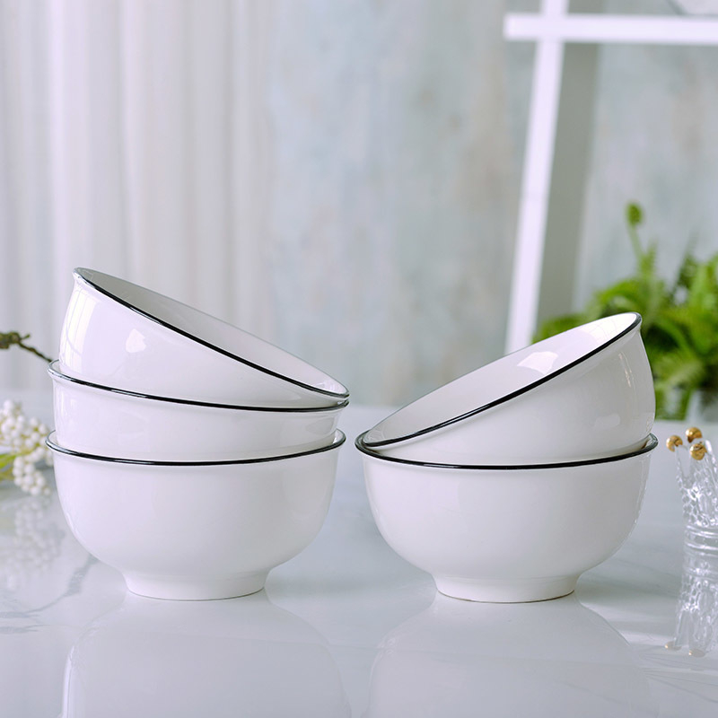 Bol din porțelan cu os pentru uz casnic — set de vase cu bol și farfurie, design creativ