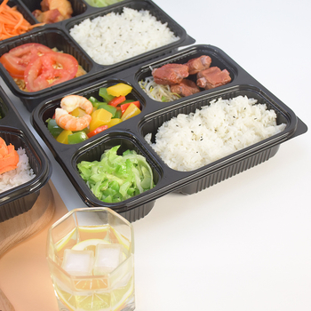Gepai cutii de prânz de unică folosință, cu 3, 4 sau 5 compartimente, cutii bento cu mai multe compartimente pentru take-away
