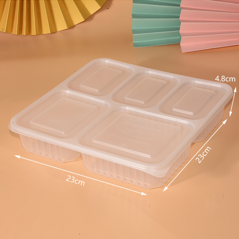 Gepai cutii de prânz de unică folosință, cu 3, 4 sau 5 compartimente, cutii bento cu mai multe compartimente pentru take-away