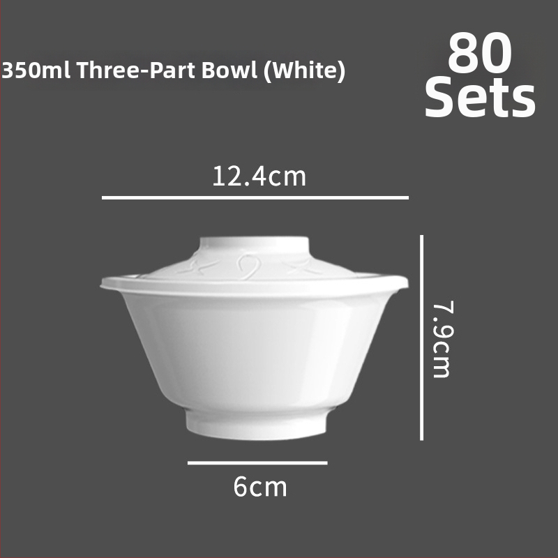 Bol de desert de unică folosință, rotund, cu capac, din plastic, compatibil cu microunde