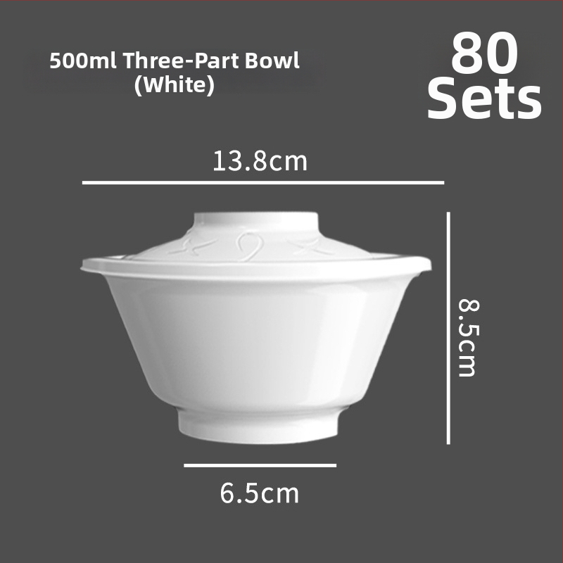Bol de desert de unică folosință, rotund, cu capac, din plastic, compatibil cu microunde