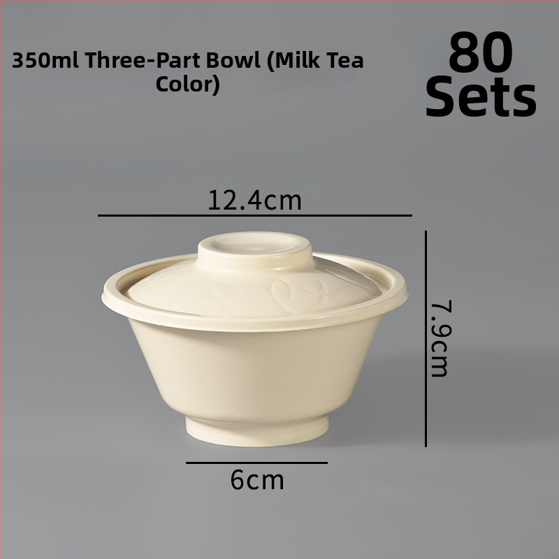 Bol de desert de unică folosință, rotund, cu capac, din plastic, compatibil cu microunde
