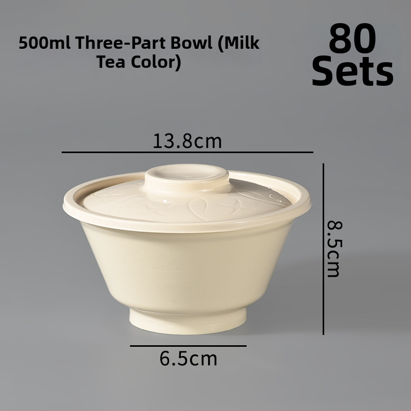 Bol de desert de unică folosință, rotund, cu capac, din plastic, compatibil cu microunde