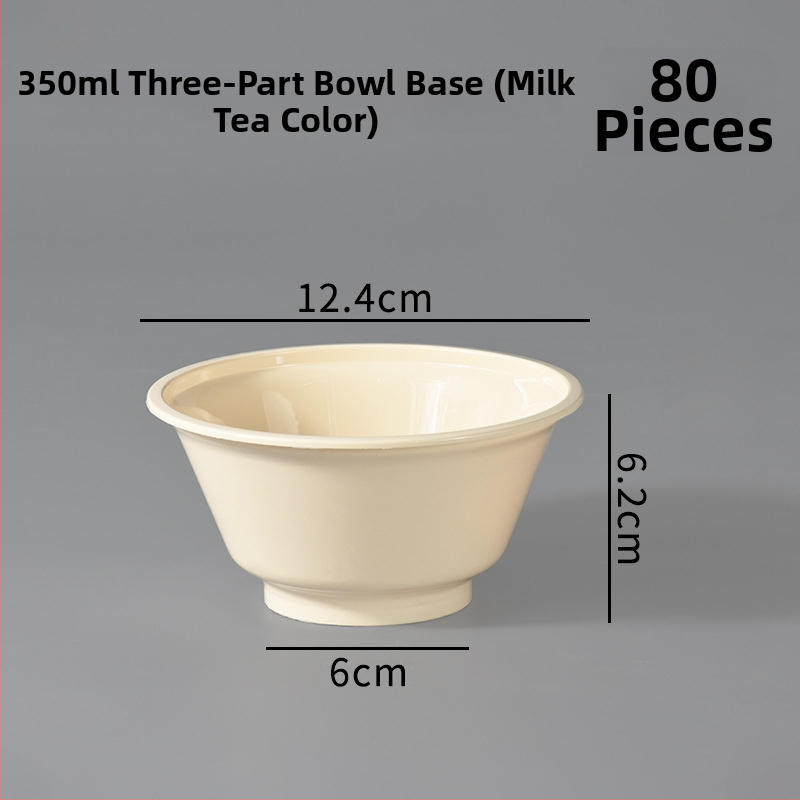 Bol de desert de unică folosință, rotund, cu capac, din plastic, compatibil cu microunde