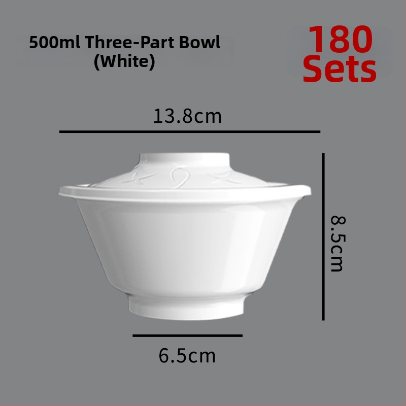 Bol de desert de unică folosință, rotund, cu capac, din plastic, compatibil cu microunde