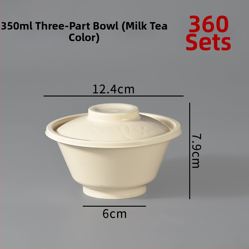 Bol de desert de unică folosință, rotund, cu capac, din plastic, compatibil cu microunde