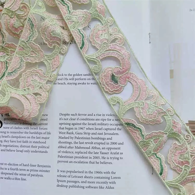 5 cm čipka za rub s 3D izvezenim cvjetovima za DIY ovratnik Hanfu, tradicionalni kineski stil, vintage traka