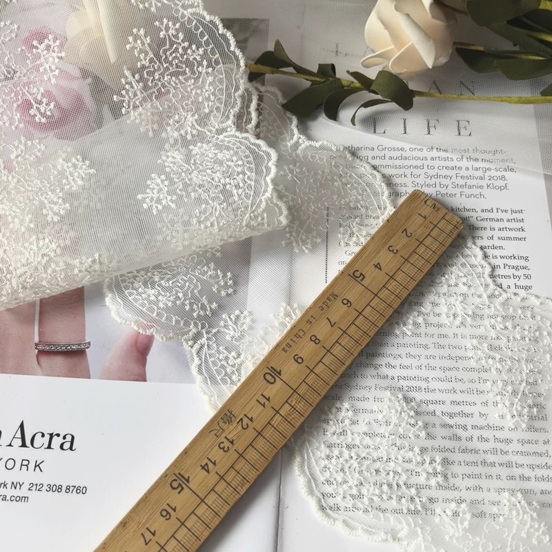 5 cm čipka za rub s 3D izvezenim cvjetovima za DIY ovratnik Hanfu, tradicionalni kineski stil, vintage traka