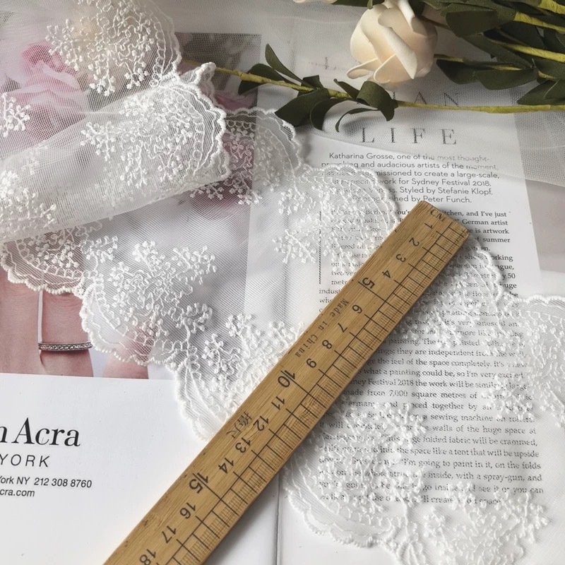 5 cm čipka za rub s 3D izvezenim cvjetovima za DIY ovratnik Hanfu, tradicionalni kineski stil, vintage traka