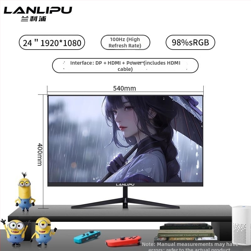 24-inčni računalni monitor, IPS LED zaslon, 1920x1080, omjer stranica 16:9, za kućnu uporabu i igranje