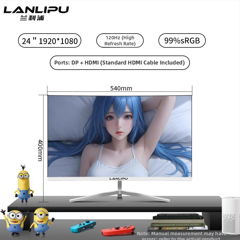 24-inčni računalni monitor, IPS LED zaslon, 1920x1080, omjer stranica 16:9, za kućnu uporabu i igranje