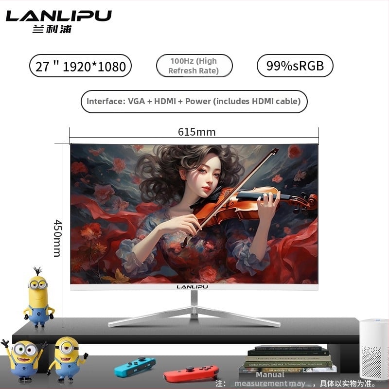 24-inčni računalni monitor, IPS LED zaslon, 1920x1080, omjer stranica 16:9, za kućnu uporabu i igranje