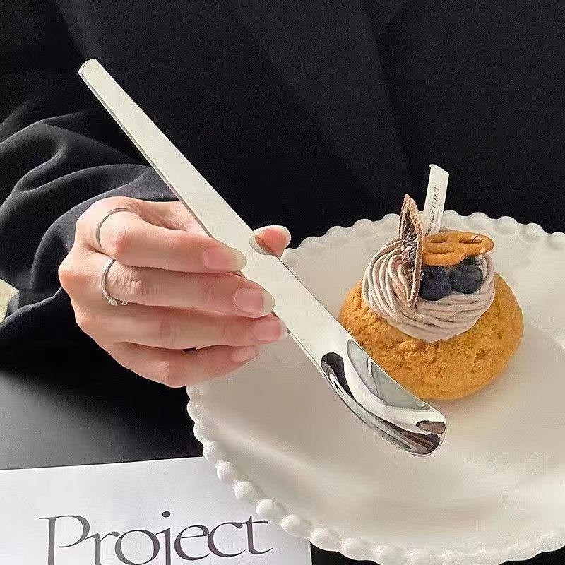Lingură de desert din oțel inoxidabil: lingură pentru înghețată, lingură pentru tort, lingură de amestecare a brânzeturilor, lingură de umplere a colțunașilor