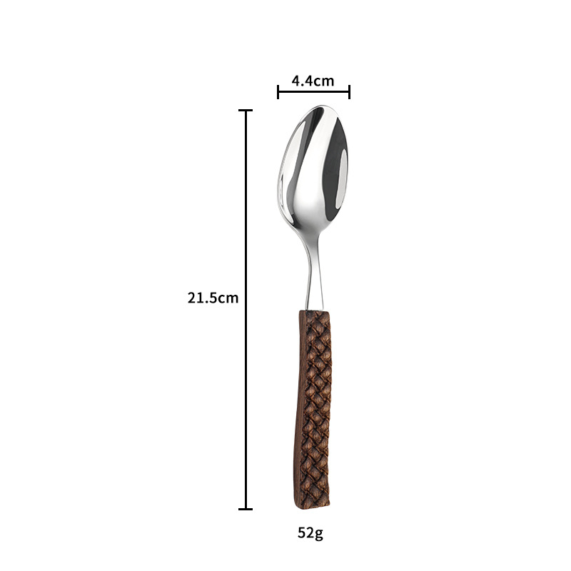 Set tacâmuri Western din oțel inoxidabil 304, cu mâner din lemn de nuc, cuțit, furculiță și lingură, stil retro național, textură ciocănită