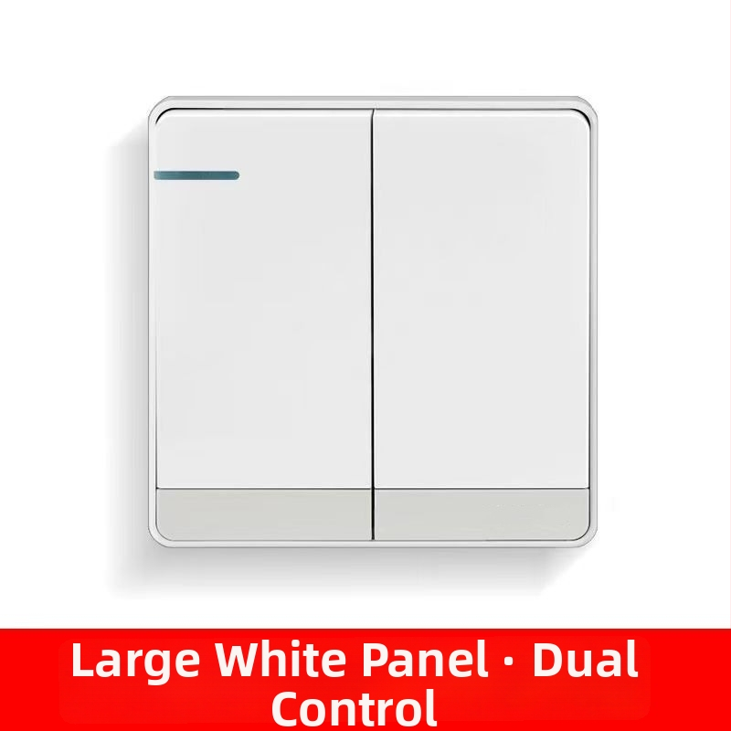 Panou ascuns întrerupător-priză 86, plăcuță albă mare din seria Q7, 86×90 mm, instalare dublă