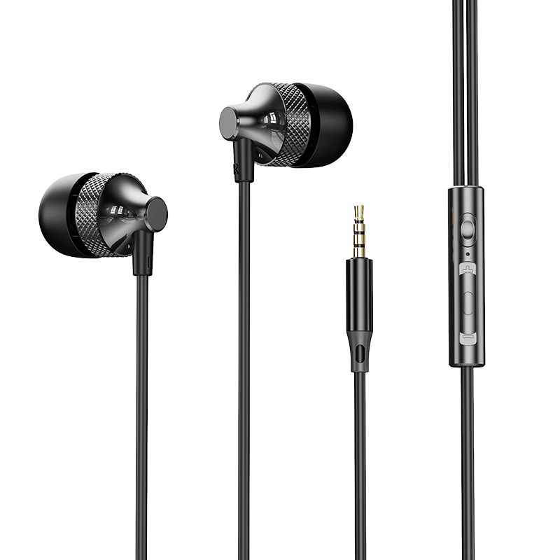 Kabeles Type-C fülhallgató, digitális fém ház, in-ear játékhoz és sporthoz, 1,2 m
