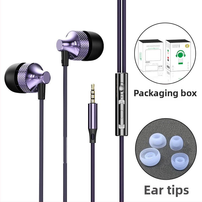 Kabeles Type-C fülhallgató, digitális fém ház, in-ear játékhoz és sporthoz, 1,2 m