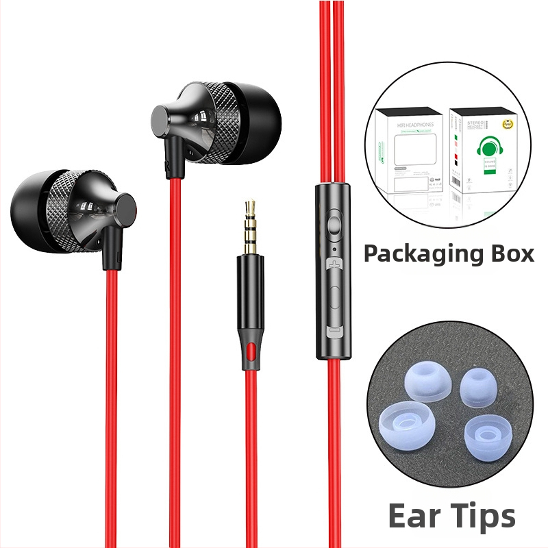 Kabeles Type-C fülhallgató, digitális fém ház, in-ear játékhoz és sporthoz, 1,2 m