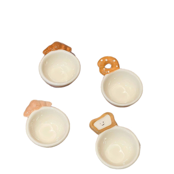 Castron ceramic pentru sos, cu mâner în formă de fructe, design drăguț, compatibil cu cuptorul cu microunde