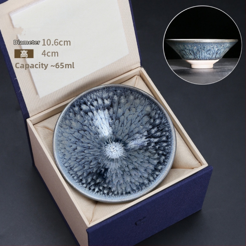 Set ceai Jianzhan, ceașcă mare ceramică cu lotus, stil Maestru