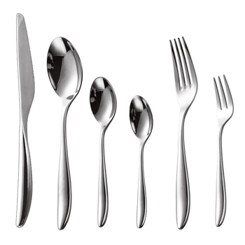 Set tacâmuri din oțel inoxidabil 304, cu textură ciocănită, incluzând cuțit, furculiță, lingură și linguriță de desert, pentru uz casnic și hoteluri de lux, poate sta în poziție verticală