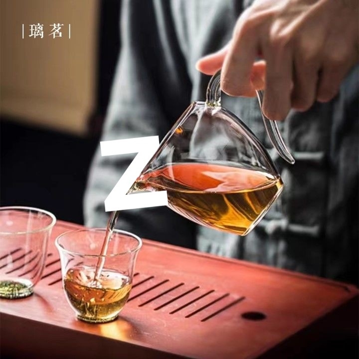Ceșă de sticlă pentru distribuția ceaiului, stil japonez, sticlă borosilicată înaltă, rezistentă la căldură, îngroșată, lucrată manual, mâner curbat, set Kung Fu de ceai, separator de ceai, capacitate mare, stil nou