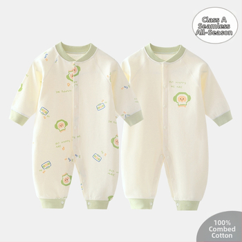 Bavlnený overal pre novorodencov, dlhé rukávy, 0–3 mesiacov, unisex, jar a jeseň