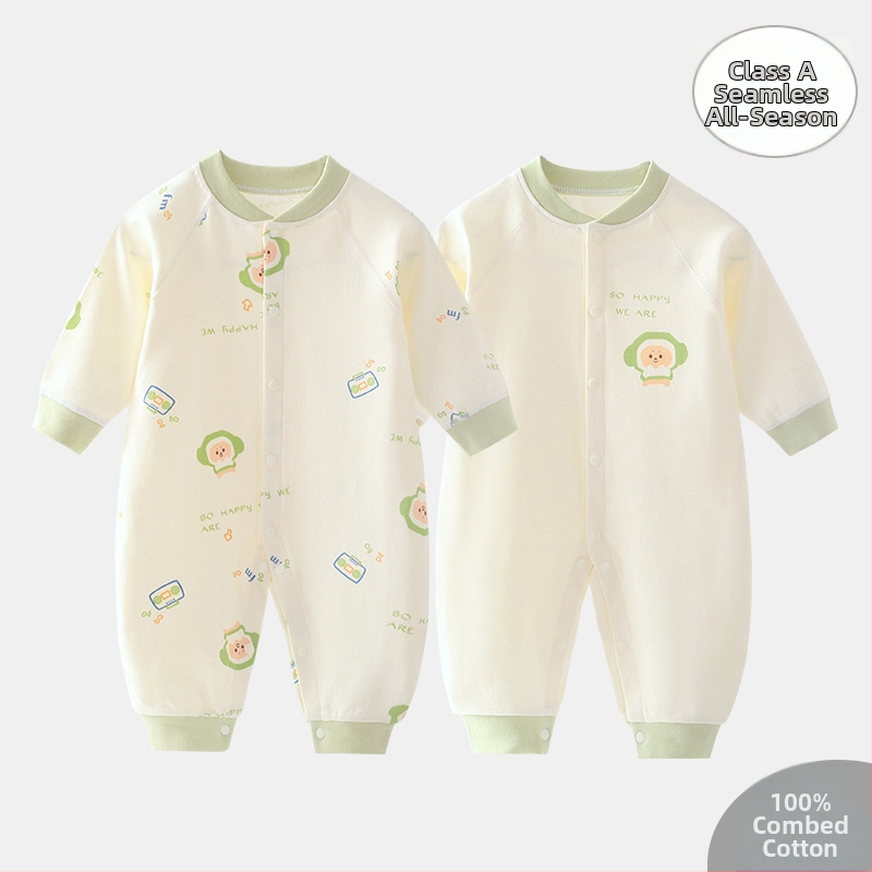 Bavlnený overal pre novorodencov, dlhé rukávy, 0–3 mesiacov, unisex, jar a jeseň