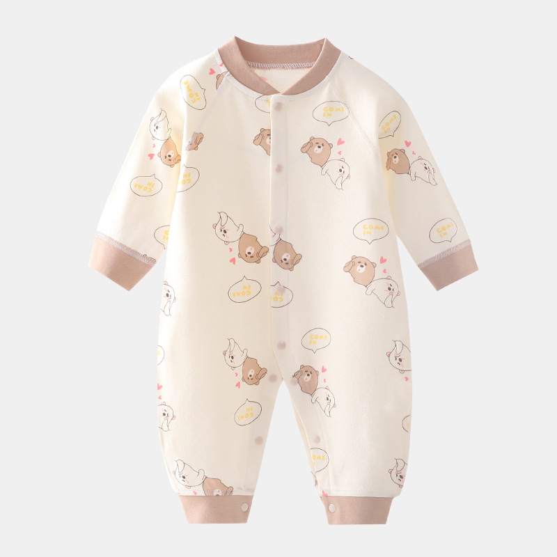 Salopetă pentru bebeluți din bumbac 100%, mâneci lungi, 0-3 luni, unisex, primăvară-toamnă