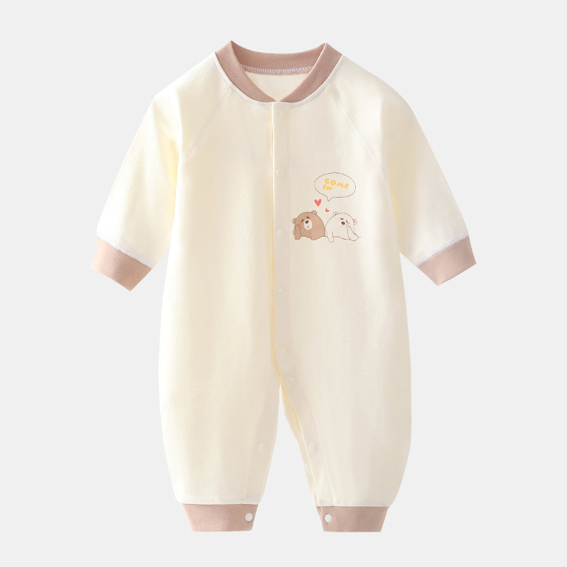 Salopetă pentru bebeluți din bumbac 100%, mâneci lungi, 0-3 luni, unisex, primăvară-toamnă