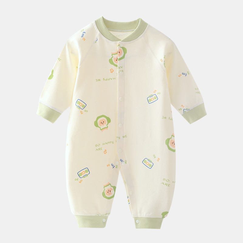Salopetă pentru bebeluți din bumbac 100%, mâneci lungi, 0-3 luni, unisex, primăvară-toamnă