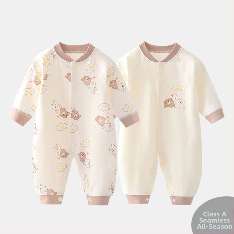 Bavlnený overal pre novorodencov, dlhé rukávy, 0–3 mesiacov, unisex, jar a jeseň