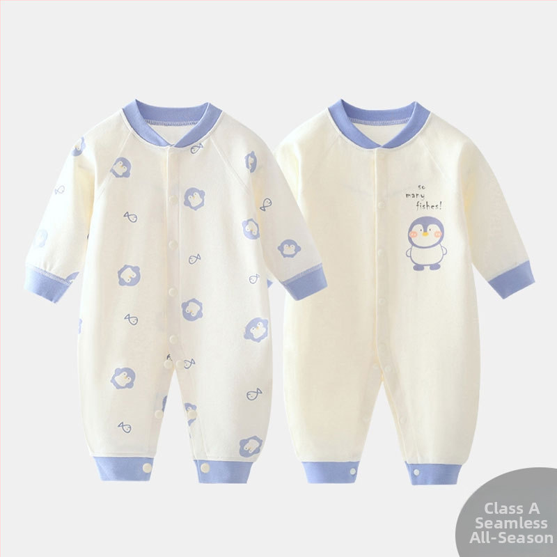 Bavlnený overal pre novorodencov, dlhé rukávy, 0–3 mesiacov, unisex, jar a jeseň