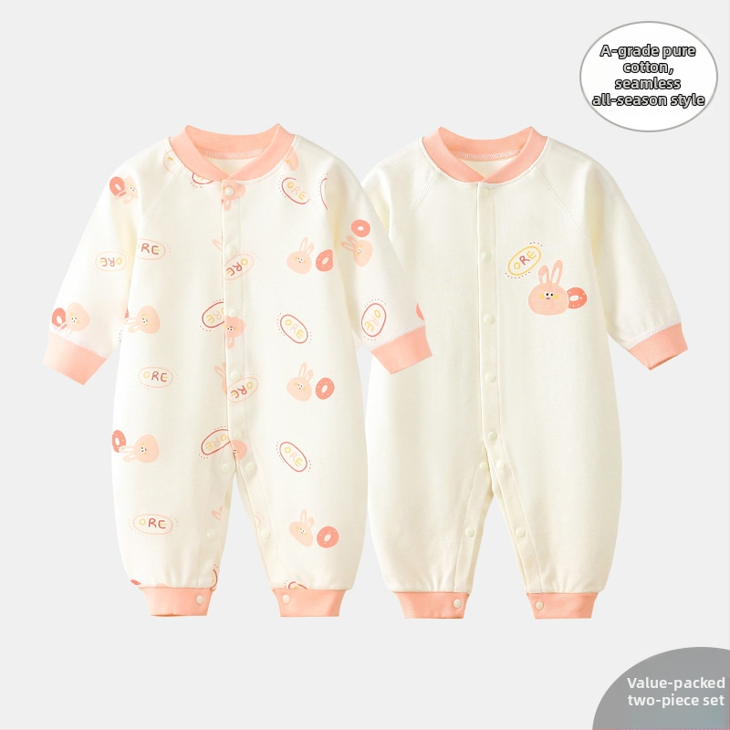 Bavlnený overal pre novorodencov, dlhé rukávy, 0–3 mesiacov, unisex, jar a jeseň