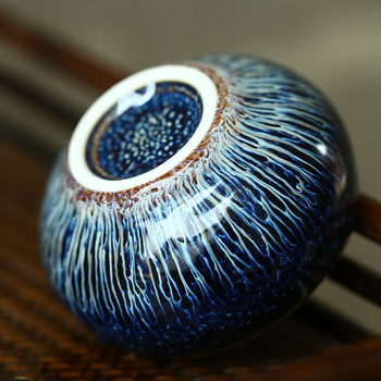 ceașcă de ceai cu glazură Tianmu cu fir de aur, ceașcă Rabbit Hair cu inserție de argint, ceașcă maestru, ceramică arsă în cuptor, ceașcă argintie cu cele 12 zodii